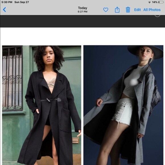 OVERSIZED Wool Blend Gray Duffel Coat - Picture 6 of 7